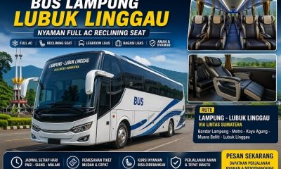 Bus Lampung ke Lipat Kain Full AC Reclining Seat Murah