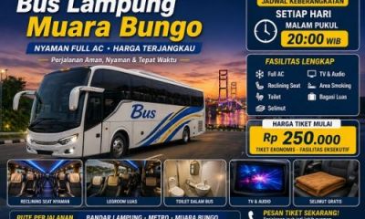 Bus Lampung Muara Bungo Nyaman Full AC Harga Terjangkau