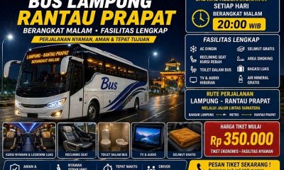 Bus Lampung Rantau Prapat Berangkat Malam Fasilitas Lengkap