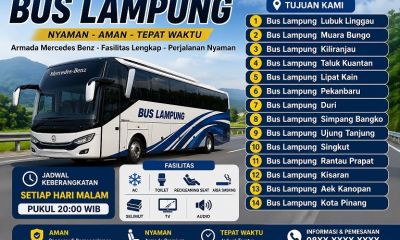 Bus Lampung ke Taluk Kuantan Full AC Reclining Seat Murah