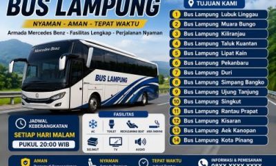 Bus Lampung Ujung Tanjung Jadwal Malam Full AC Reclining Seat
