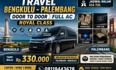 Travel Bengkulu Palembang Door to Door Full AC Royal Class